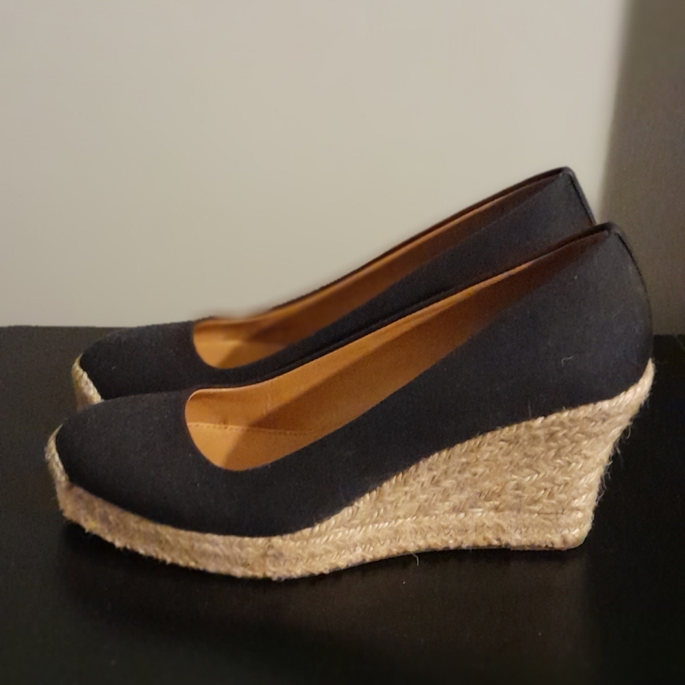 J. Crew Navy Wedge Heels